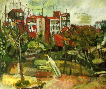 チャイム・スーティン Painting - 赤い家々のある郊外の風景 Chaim Soutine